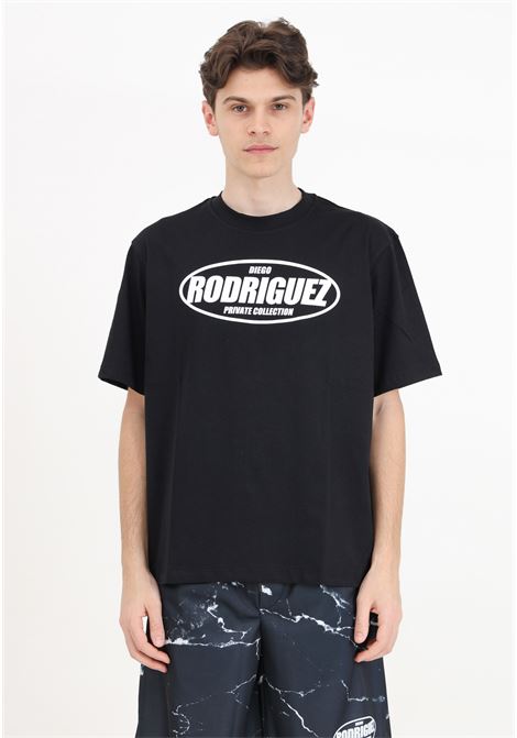 T-shirt a manica corta nera da uomo con maxi stampa logo DIEGO RODRIGUEZ | DR9000NERO